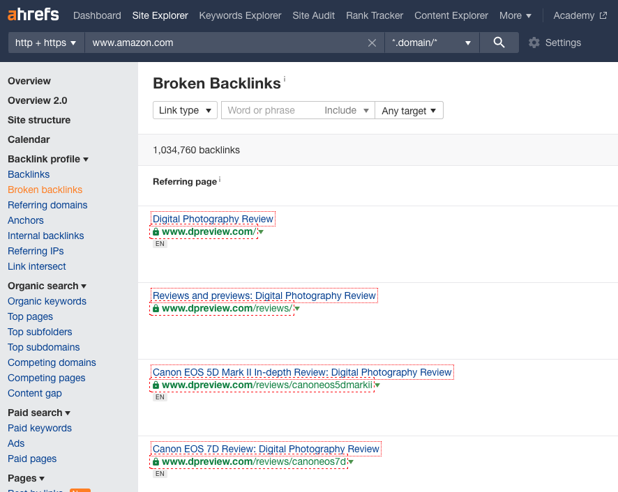 using Ahrefs to find broken link building opportunities