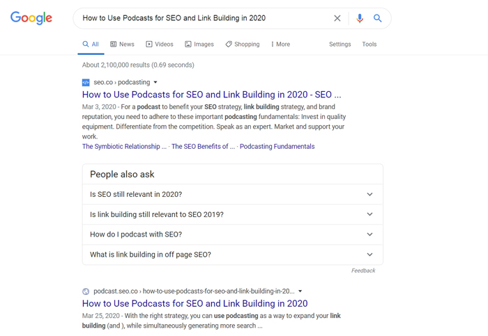 Anatomy of an SERP (2020)