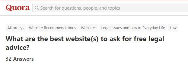Quora for building legal backlinks