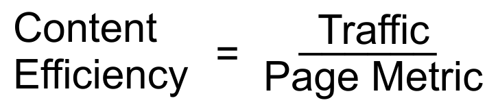 Content efficiency calculation