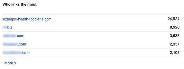 Sitewide link example in google search console