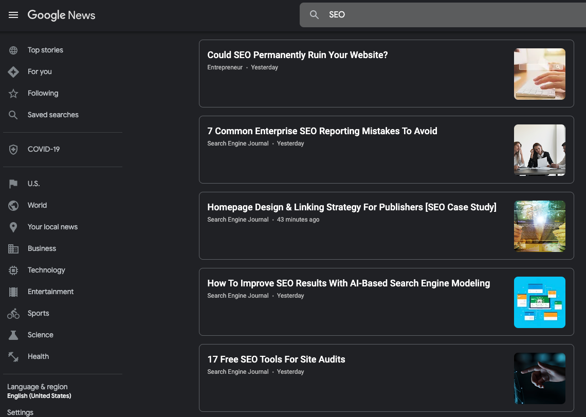 source topic ideas from google news
