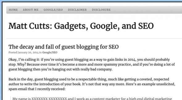 Matt Cutts: The decay and fall of guest blogging for SEO