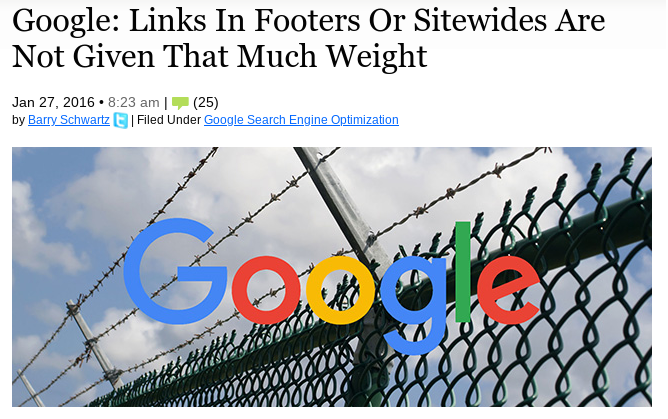 Sitewide links arent given much weight