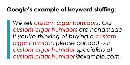 Example of keyword stuffing