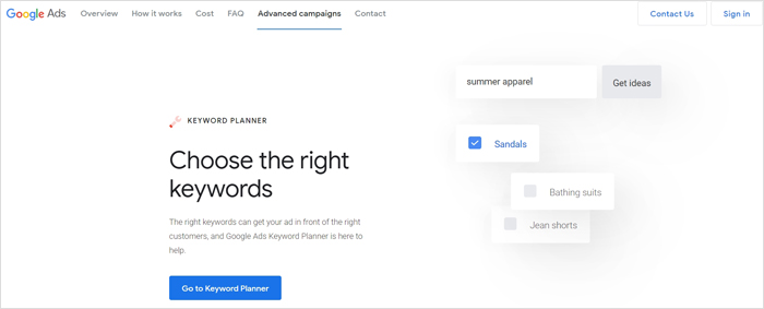 Google Ads Keyword Planner