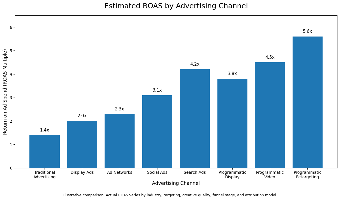 Estimated roas by ad channel