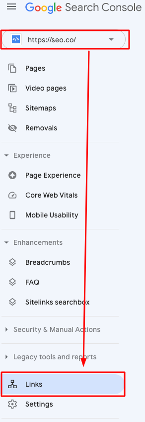 Google Search Console Links