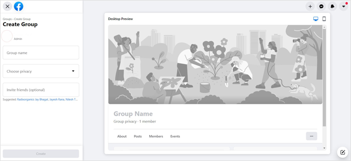Create a Facebook Group