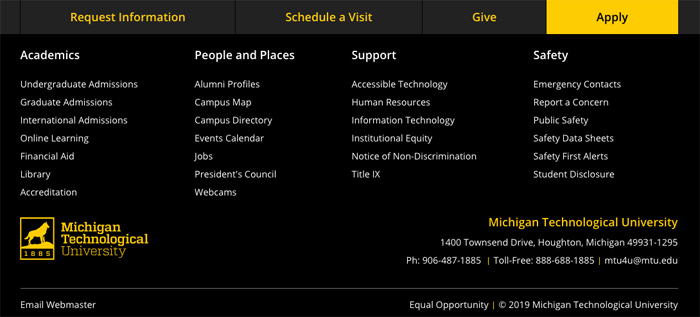 A Call to Action in the footer