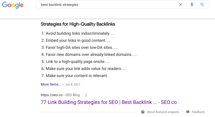 Featured snippets listicles for improving click through rate seo