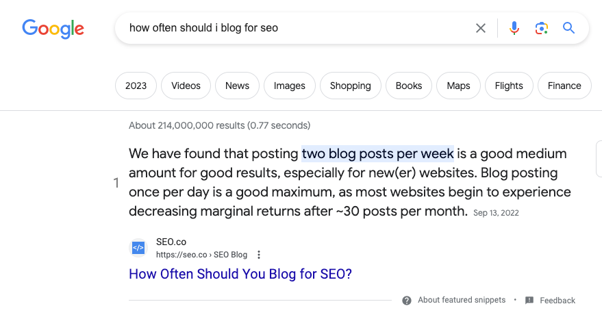 How often should I blog for SEO