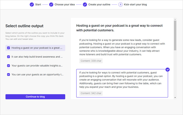AI can write content outlines and full pieces