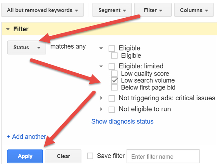 Low Volume Keywords