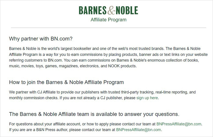 Barnes and Noble Affiliate Program
